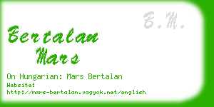 bertalan mars business card